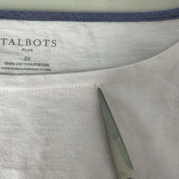 Talbots Top Tee 3X Striped Ombre 3/4 Sleeve - Picture 9 of 10